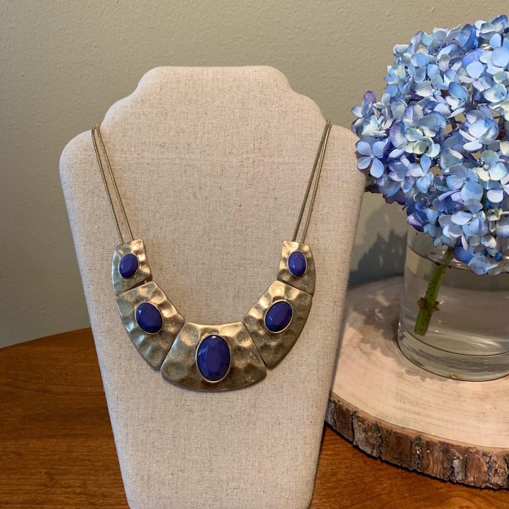 Gold with blue accent necklace
